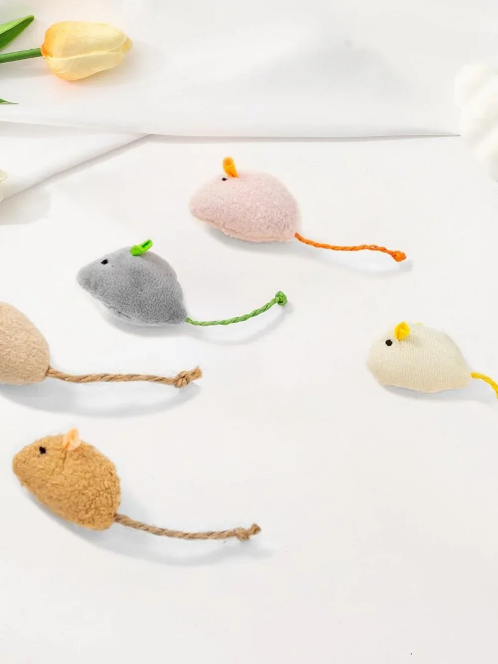 Shudyear cat Toys 5pcs Mouse Toys, Interactive Catnip Animal Toys for Indoor Kit